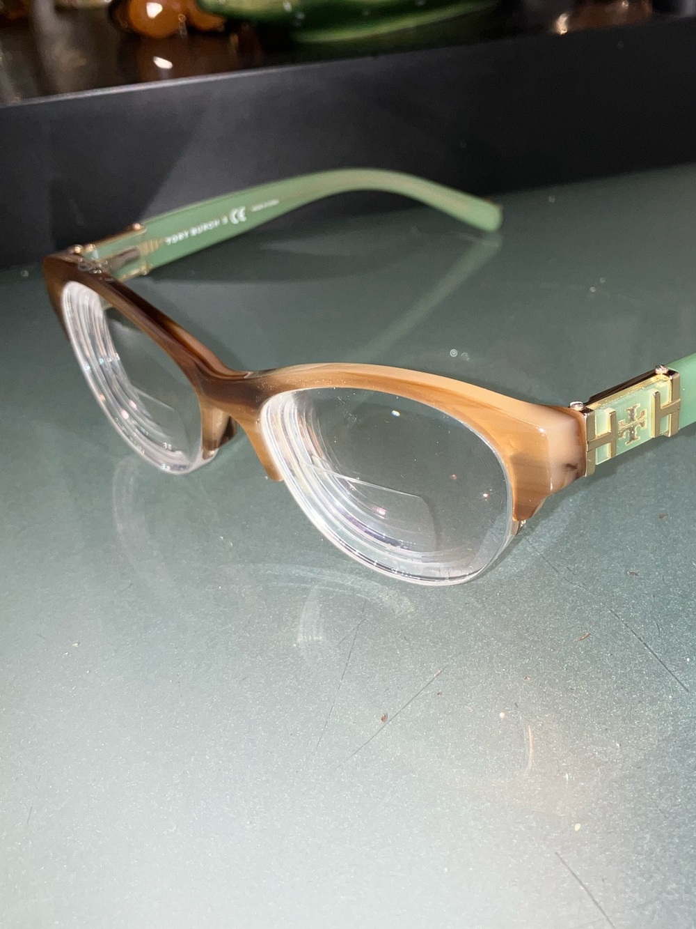 Tory Burch TY2046 Two-Tone Cat Eye Glasses in Tortoise Brown & Mint Green